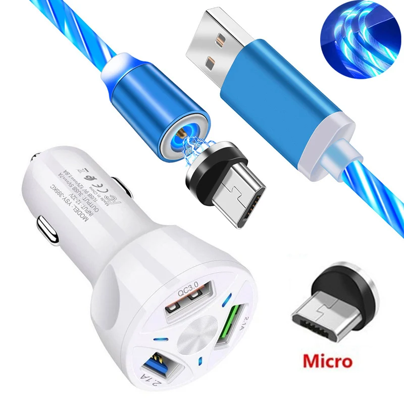 Магнитный кабель Micro USB для быстрой зарядки автомобиля Samsung J1 J2 J3 J5 J7 2017 A3 A5 A7 |