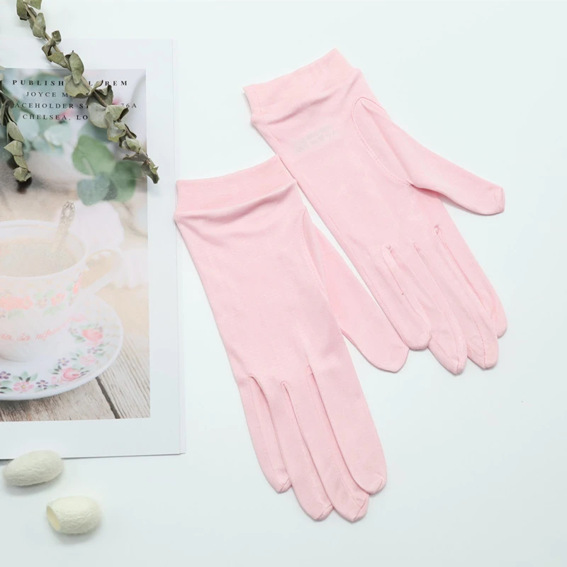 100% Mulberry Silk Gloves for Women Men Decoration Solid Color Handschuhe black white female golves for all seasons mens brown gloves