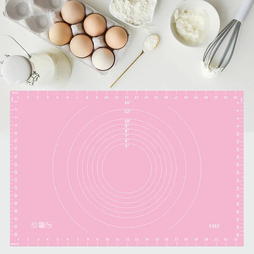 EHZ baking Mat 60*40cm Silicone scale Pastry Board Kneading Pad Dough Non-Stick Pizza Baking Sheet Kitchen Tool | - Цена: 786,18 руб.