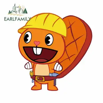 

EARLFAMILY 13cm x 12.5cm for Handy Happy Tree Friends Auto Decal Fashion Occlusion Scratch Waterproof SUV Stickers Decoration