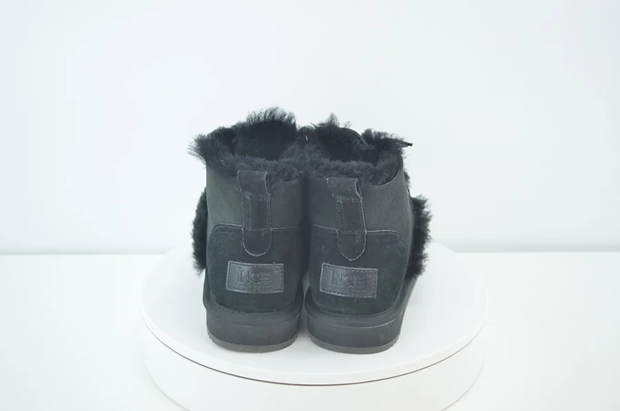 INOE/Модные женские зимние ботильоны из овечьей кожи и замши с подкладкой из натурального меха; короткие зимние ботинки; высокое качество; распродажа