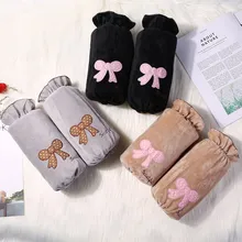 Осень-зима, офисные женские шорты с манжетами, для взрослых и детей, с мультяшным рисунком, плюшевые, Противообрастающие Рукава, средней длины, водонепроницаемые, нарукавники