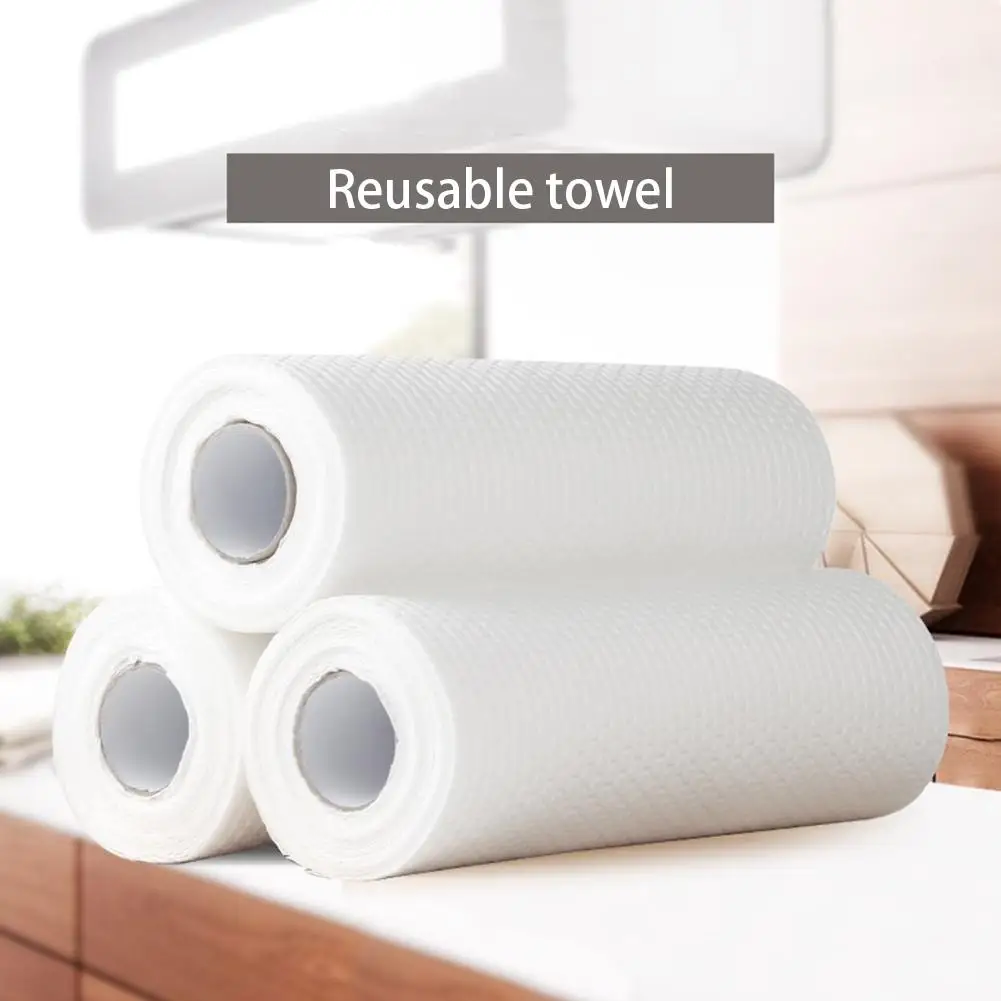 Kitchen Towel Reusable Lazy Rag Tearable Package Scouring Pad Disposable Dish Towel Wet Dry Kitchen Cleaning Microfiber Cloth