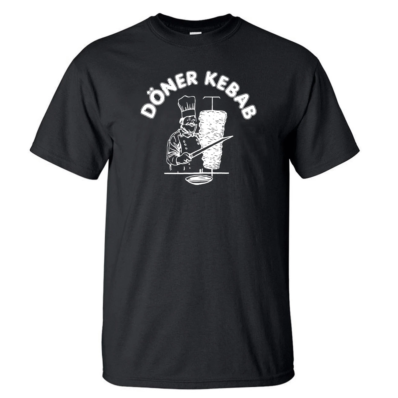 Doner kebabb Футболка мужская футболка забавные вкусные футболки летние хлопковые с коротким рукавом черные белые свободные Harajuku футболка с принтом Топ - Цвет: black 5