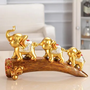 

European Resin Crafts Home Decoration accessories Living Room Wine Cabinet Furnishing Retro Elephant figurines Wedding Gift