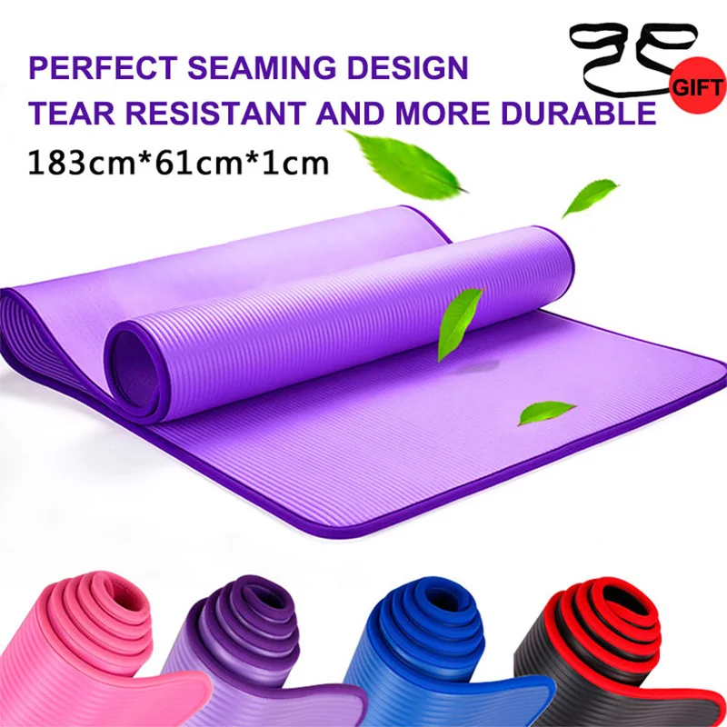 

183*61cm High Quality Nrb Yoga Mats Tear Resistant Gym Fitness Mats Exercise Sports Tasteless Pilates Pads Yoga Mat Bag & Strap