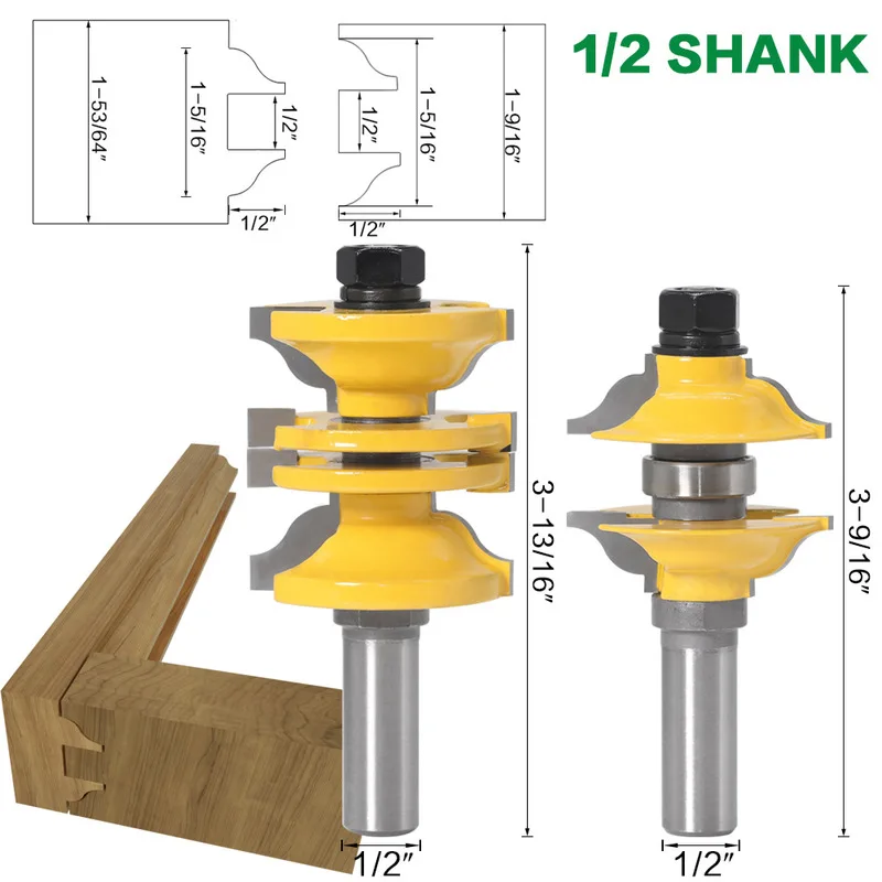 2 шт 12 мм 1/" хвостовик Регулируемый из твердой древесины дверной рамы нож резак маршрутизатор бит совпадающий Фрезерный резак набор для деревообрабатывающего станка - Длина режущей кромки: 12.7mmShank