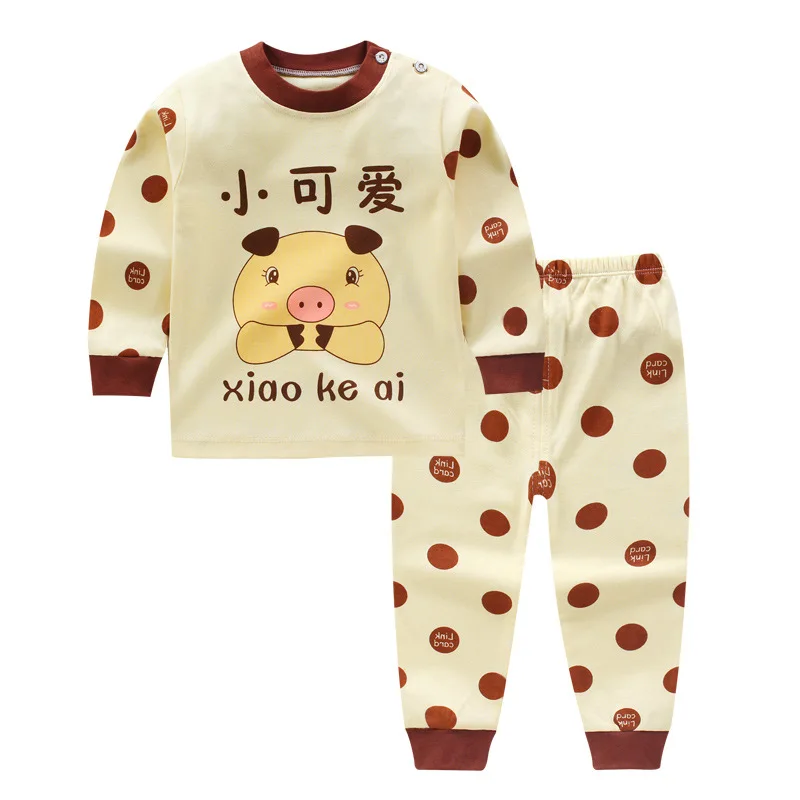 Детские пижамы, комплект одежды для малышей, детская одежда для сна с рисунком единорога, осенняя хлопковая одежда для сна для мальчиков и девочек, пижамы с рисунками животных, пижамный комплект - Цвет: xiaokeai