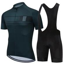 Greatful-Conjunto de ropa de ciclismo para hombre, traje de Ciclismo de manga corta con parte superior e inferior, pantalones cortos con pechera, para verano, 2022