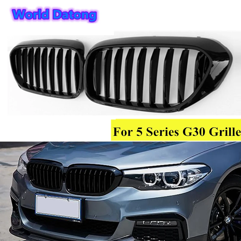 G30 1-Slat черный глянец переднего бампера решетка решетки для BMW 5 серии G31 F90 M5 2017 + 520i