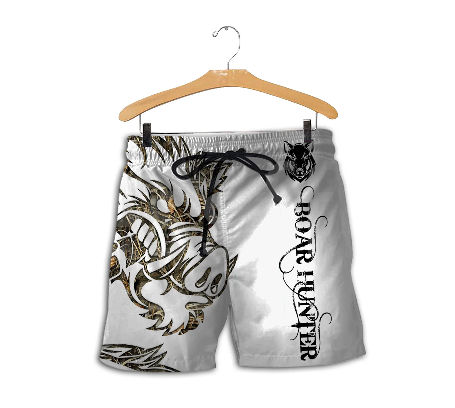 

Tessffel Hog Hunting Boar Hunter Animal Camo Tattoo NewFashion Men/Women 3DPrint Summer Streetwear Beach Shorts Short Pants A1