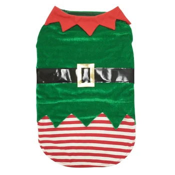 

Merry Christmas Dog Clothes Green Elf Dog Costumes Apparel Jacket Cotton Pet Puppy Small Warm Coat