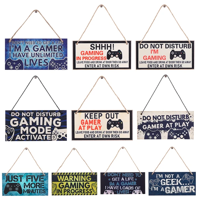 Gamer Gifts Funny Teenage Boy Gaming Room Decor Sign