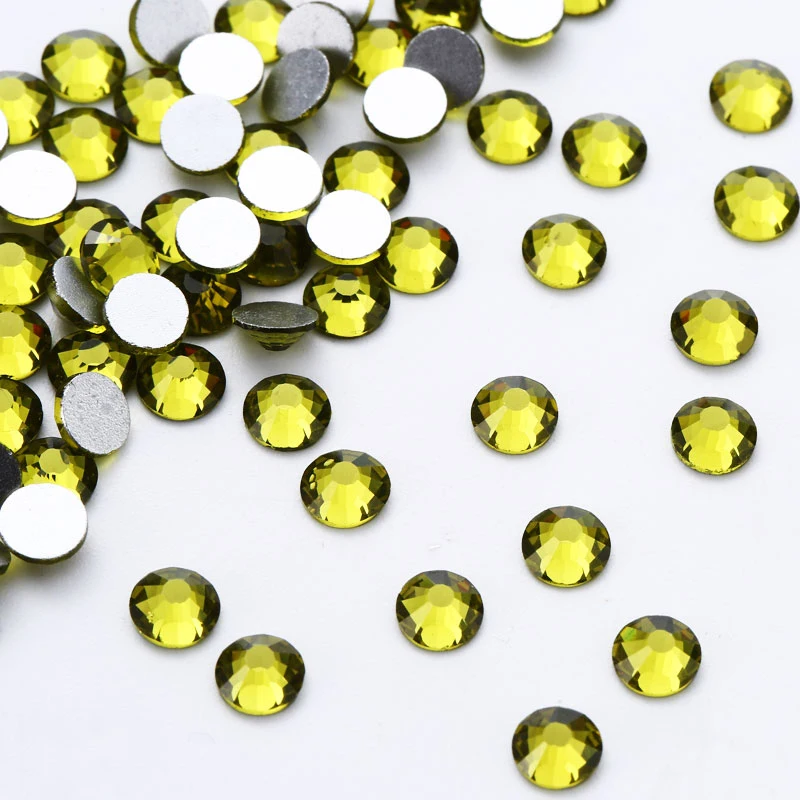 SS3-SS30 оливково-зеленые Стразы для ногтей 3d зеркальная стеклянная СТРАЗА не