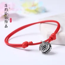 Простой красновато-черный ремешок колокольчик ручной работы ножной браслет для студентов красный ремешок цепочка для ног ножной браслет крутые аксессуары модные украшения для ног