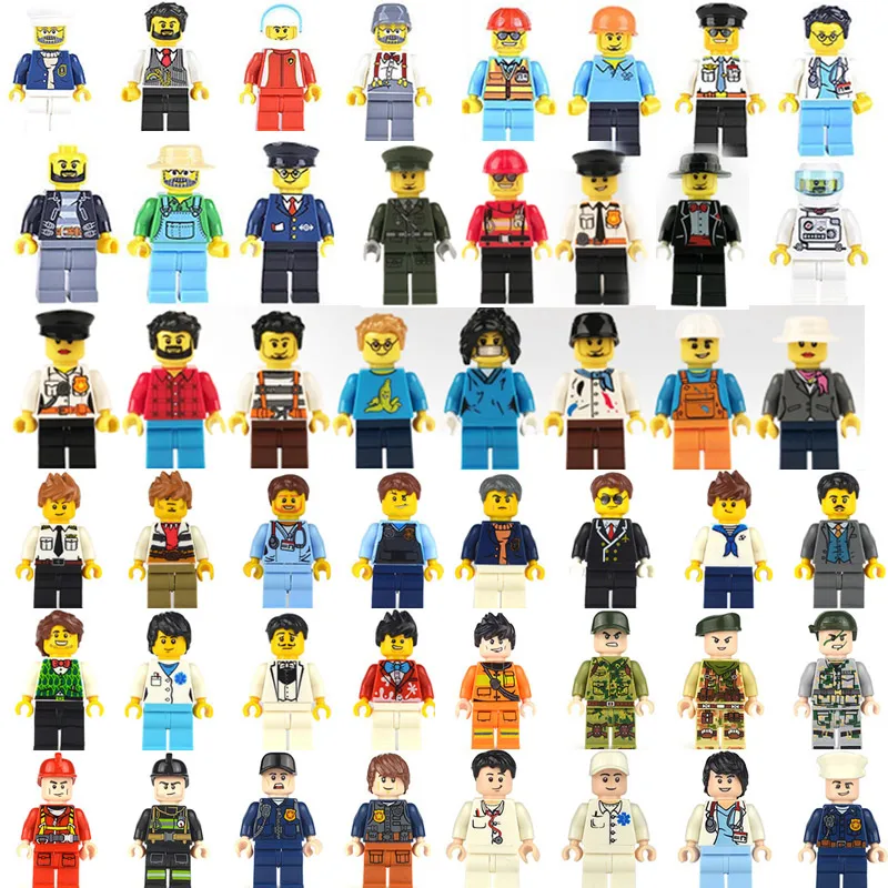 

48pcs/lot Occupation Figures Building Blocks Compatible LegoINGlys Mini Figure Bricks DIY Toys for Children Christmas Boys Kids
