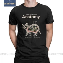 Мужская футболка «Анатомия енота», милая забавная футболка с животными, футболки с короткими рукавами, хлопок, подарок на день рождения, одежда