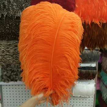 

10 pcs High Quantity Orange 24-26inches/60-65cm "thick Stem" Male Ostrich Feathers For DIY Jewelry Craft Making Decoration