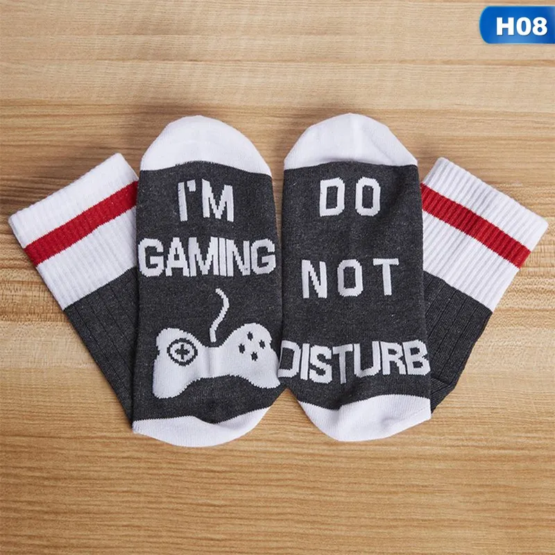 Новые хлопковые носки с надписью «I'm Gaming»; забавные игровые носки для мужчин и женщин; отличный подарок для любителей игр; носки в стиле Харадзюку - Цвет: H08
