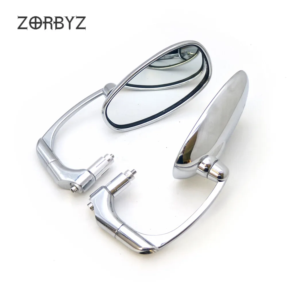 ZORBYZ 1 пара 7/8 &quot22 мм хромированные овальные боковые зеркала заднего вида в стиле