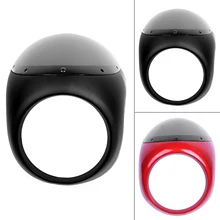 7 дюймов Защитная передняя фара для мотоцикла Лобовое стекло ретро кафе гонщик рулевая фара комплект лампы для Harley кафе гонщик