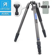 Statyw z włókna węglowego AS80C Heavy Duty statyw kamery Ultra stabilna i lekka profesjonalna kamera statyw podróżny miska Adapter
