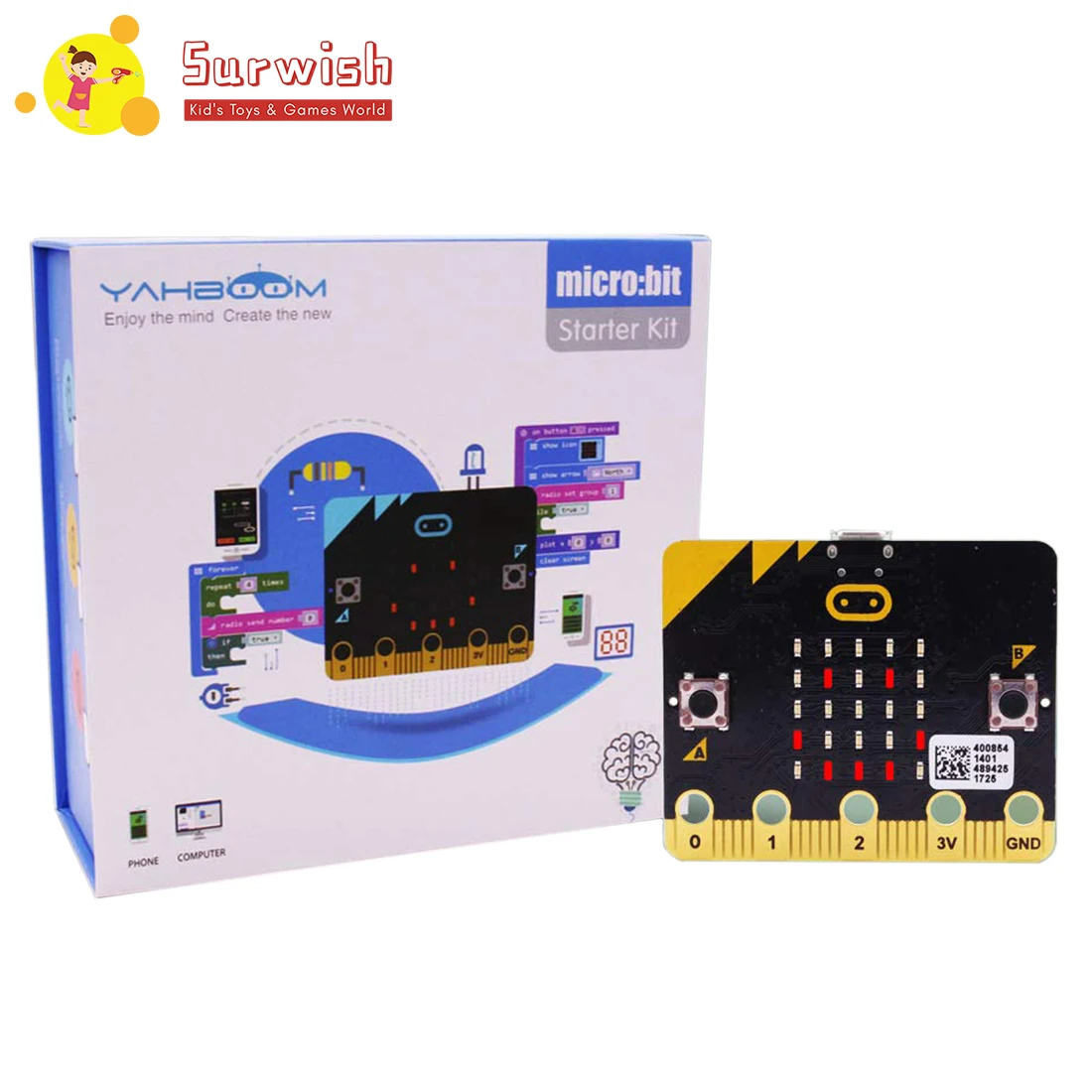 

Micro:bit Kit Starter Learning Kit Micro bit Board Graphical Programmable STEM Toys with Guidance Manual for Kids