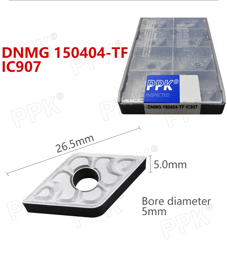 Карбид вольфрама DNMG 150404-TF IC907 внешний токарный карбид лезвия токарный инструмент DNMG 150404-TF IC907 токарная вставка