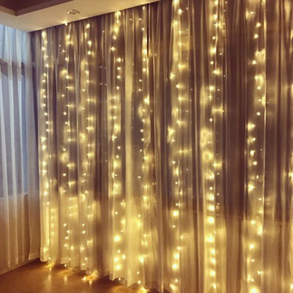 3x1m/3x2m/3x3m led icicle curtain fairy string light 300 Christmas for Wedding home garden party decor | Лампы и освещение