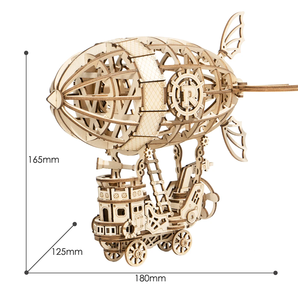 Robotime diy Airship 3d Wooden Puzzle, Brain Teaser, Construction Set for Teens