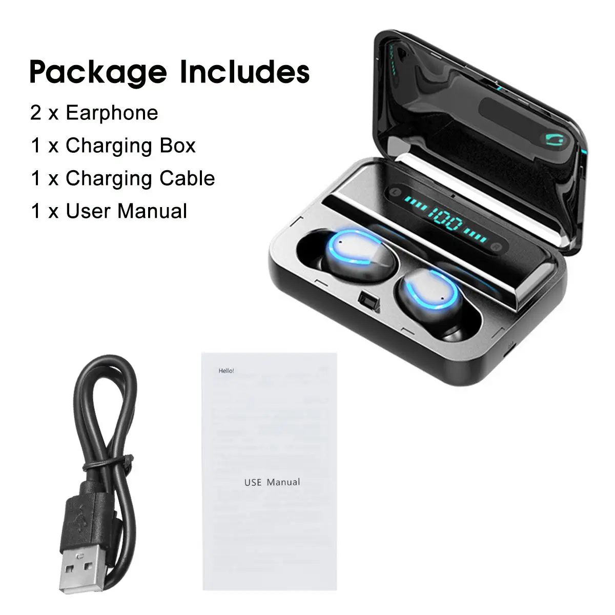 3600mAh TWS Wireless Earphones bluetooth 5.0 Earphone Power Display Touch Control Stereo Cordless Earbuds Headset Charging Box