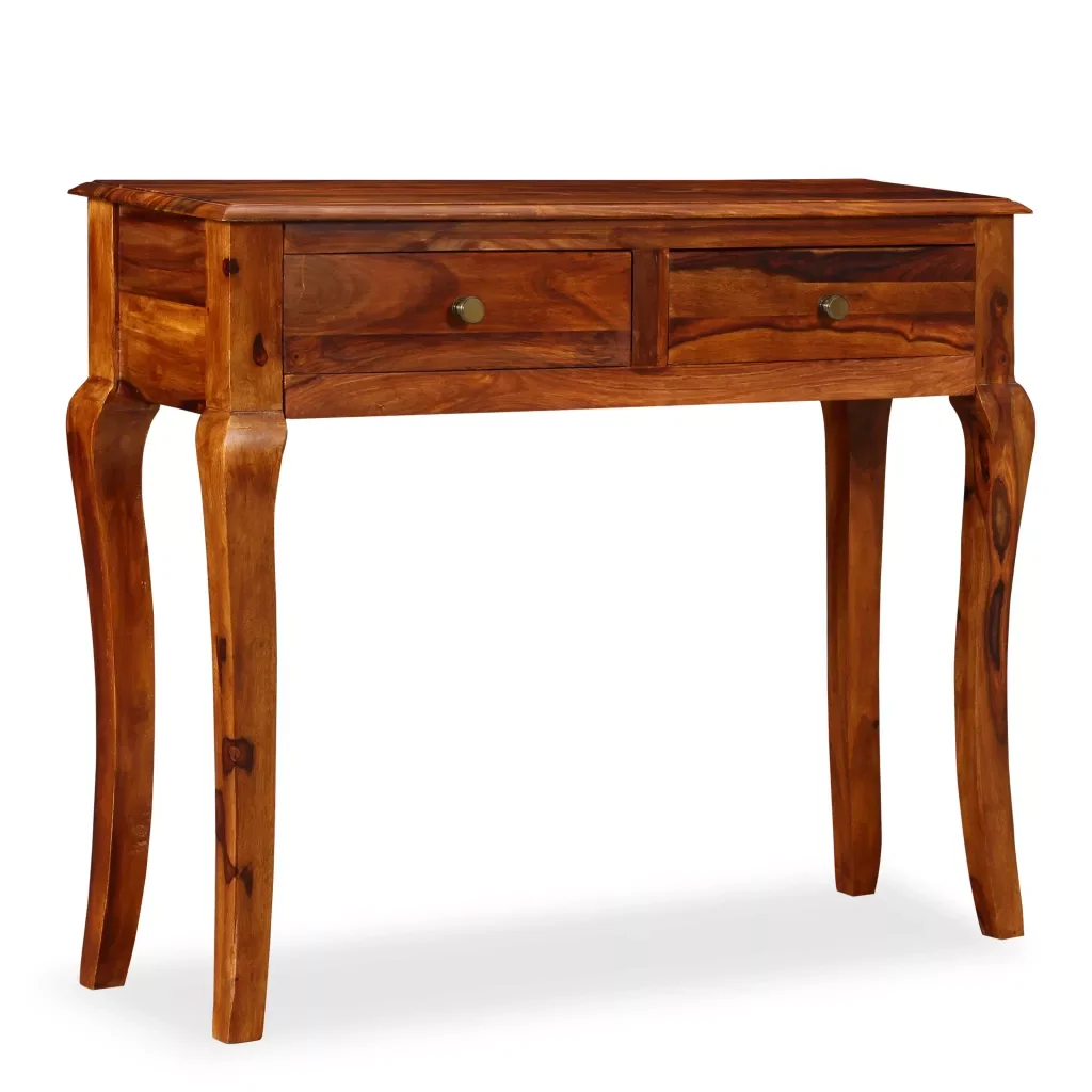 

Modern Stylish Console Table Solid Sheesham Wood 90x32x76cm Polished Table Desk With Drawers Shelf Storage New Arrival