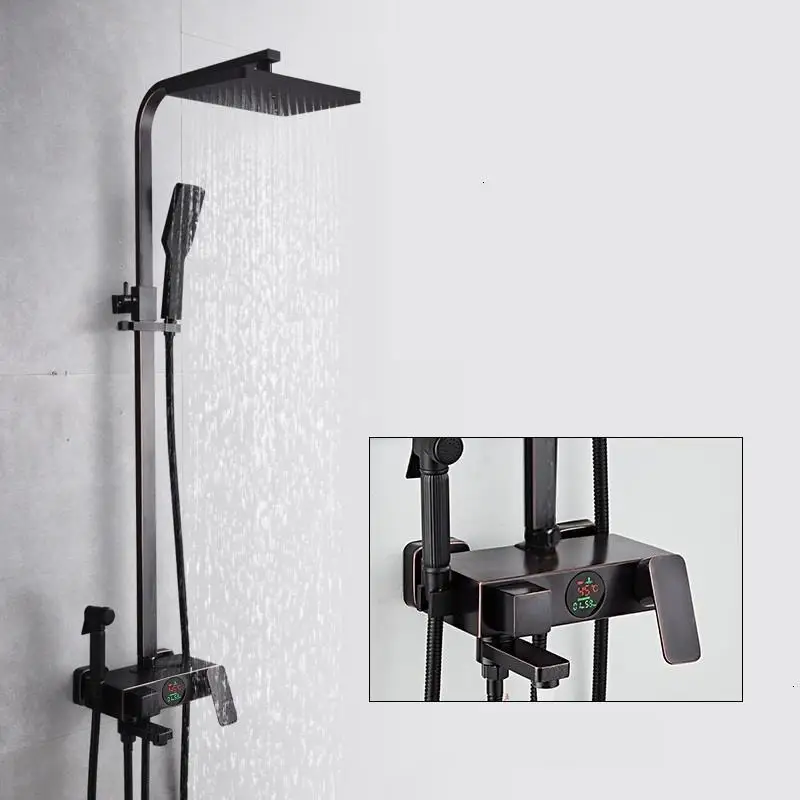 Preto черный Duschsystem дуще Ducha Chuveiro Лонгборда Columna Панель душ сделать Banheiro Ducha Chuveiro Eletrico Ванная комната душа