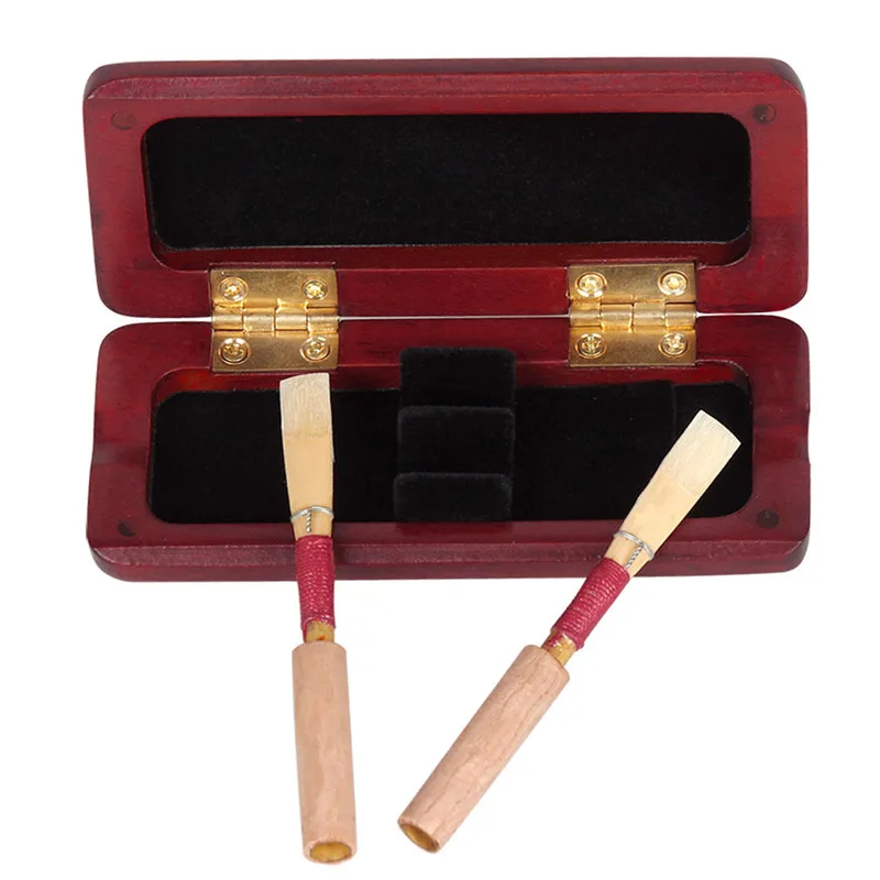 

2pcs Clarinet Reeds Storage Box Solid Maple Wood Oboe Reeds Box Wooden Protector Reed Holder Instrument Box Accessories