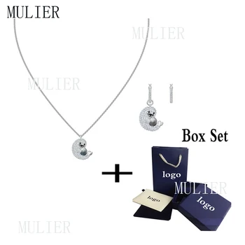 

MULIER 2019 SWA POLAR Series Necklace Cute shiny seals Necklace earring set 5491551 5491550 Female accessories first choice
