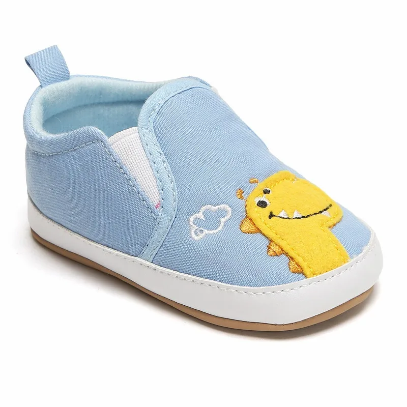2070 light blue Детская обувь с героями мультфильмов; Акула, динозавр, Бэтмен, Супермен; тапочки для маленьких мальчиков и девочек; сезон весна-осень; слипоны для новорожденных - Цвет: 2070 light blue