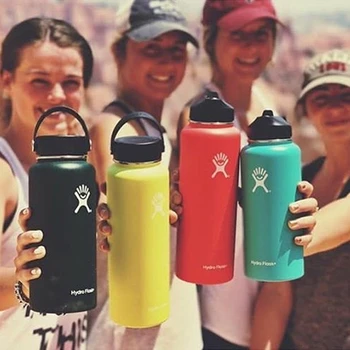 

Gourde Hydro Flask 18oz32oz Water Bottle Vacuum Insulated Wide Mouth Stainles Steel Water Bottle With Paracord handle And bottom