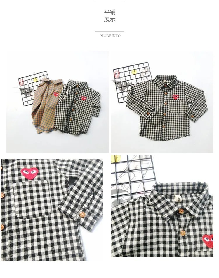 Рубашка с длинными рукавами из чистого хлопка в Корейском стиле для мальчиков, детские топы на весну и осень для маленьких детей 1-7 лет, 19
