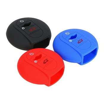 

LEEPEE Car Key Cover 3 Button Car Silicone Rubber Key Silicone Car Styling For BMW Mini Cooper F56 F55 F54 Key Protect Bag