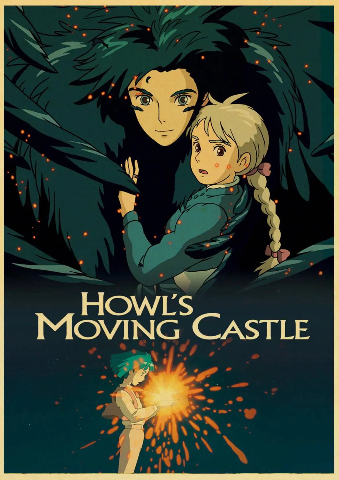 Хаяо Миядзаки carrrtoon movie Howl's Moving замок Высокое качество ретро постер ВИНТАЖНЫЙ ПЛАКАТ настенный Декор для дома Бар Кафе