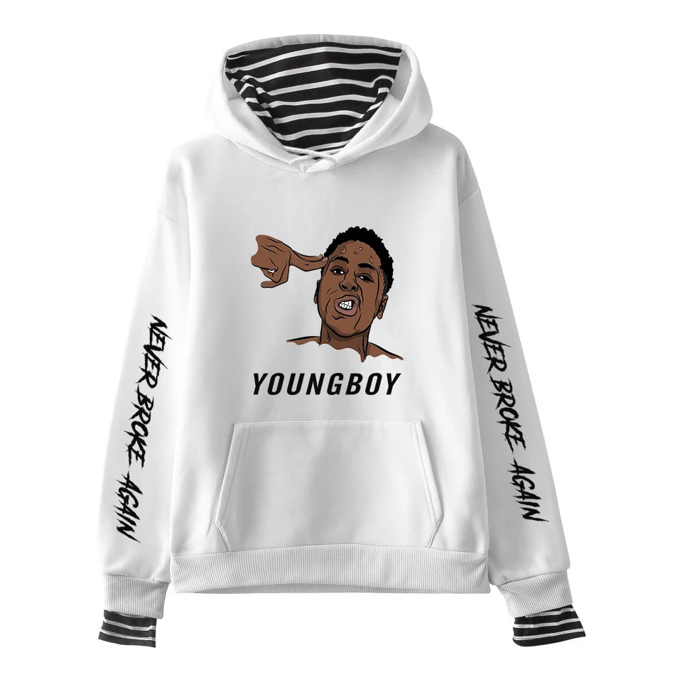 YoungBoy никогда не сломался снова поддельные два предмета толстовки для мужчин и женщин Горячая Мода Осень Популярные толстовки Harajuku Толстовка повседневное пальто