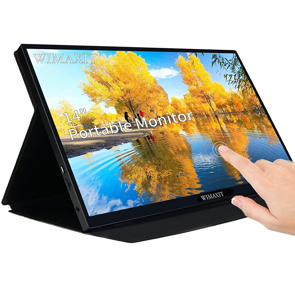 14 Inch Portable 98% Srgb Touch Fhd Ips Computer External Display Usb-c Gaming Screen With Type C M1400ct Lcd Monitors - AliExpress