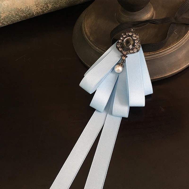Ribbon Bowtie Галстук-платок с бантом из ленты для мужчин и женщин, деловые, свадебные, Клубные, вечерние, пиджак с бабочкой, сплав, стразы, кристалл, Униформа, заколки, галстук-бабочка - Цвет: Ribbon Bowtie