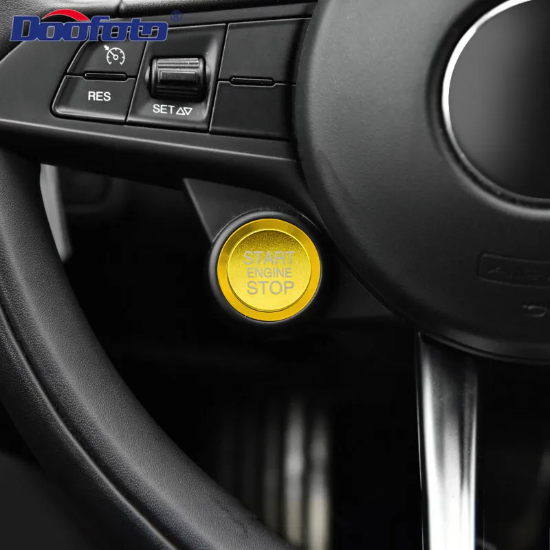 Doofoto для Alfa Romeo Start Stop стильная кнопка Зажигания для автомобиля крышка кольцо кнопка пуска корпус Стайлинг Автомобильная наклейка для внутреннего интерьера аксессуары