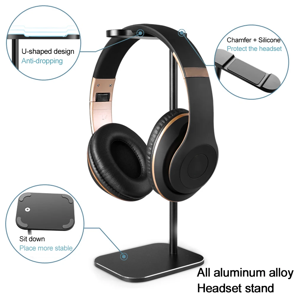 Headphone Stand Holder Internet Cafe Detachable Universal Storage Display Dormitory Aluminum Alloy Stable Orgnizer For All Sizes