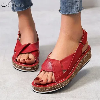 

2020 Women Sandals Summer Female Shoes Women's Peep Toe Wedge Woman Sandals Comfortable Plus Size Female Platform Women Shoes