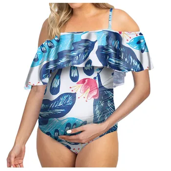 

Pregnant Woman Swimsuit 2020 Sexy One Piece Stripe Push-Up Padded Bra Bikini One Piece Jumpsuit Swimwear Swimsuit #218