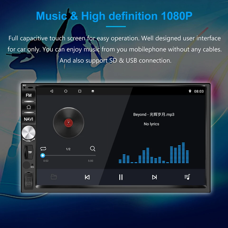 Cheap 2 Din Android 8.1 Head Unit Auto Radio GPS Navigation Car Stereo Android Car Player with RDS Wi-Fi Android MP3 Player For Kia 4