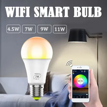 

Smart Wifi Light Bulb Multi-color APP Remote Control Voice Control Home Lamp Led Lamp Wake-Up Warm Lights Work