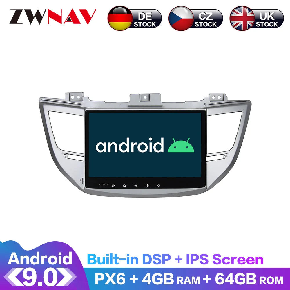 

Android 9.0 IPS Screen PX6 DSP For Hyundai Tucson/IX35 2014-2018 Car No DVD GPS Multimedia Player Head Unit Radio Audio Stereo